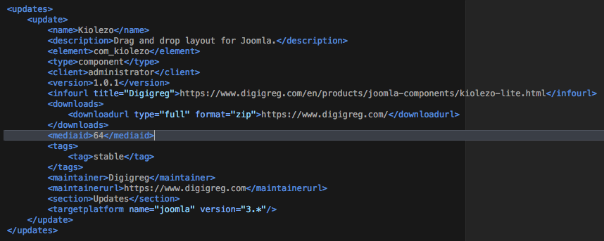 deploying an update server joomla