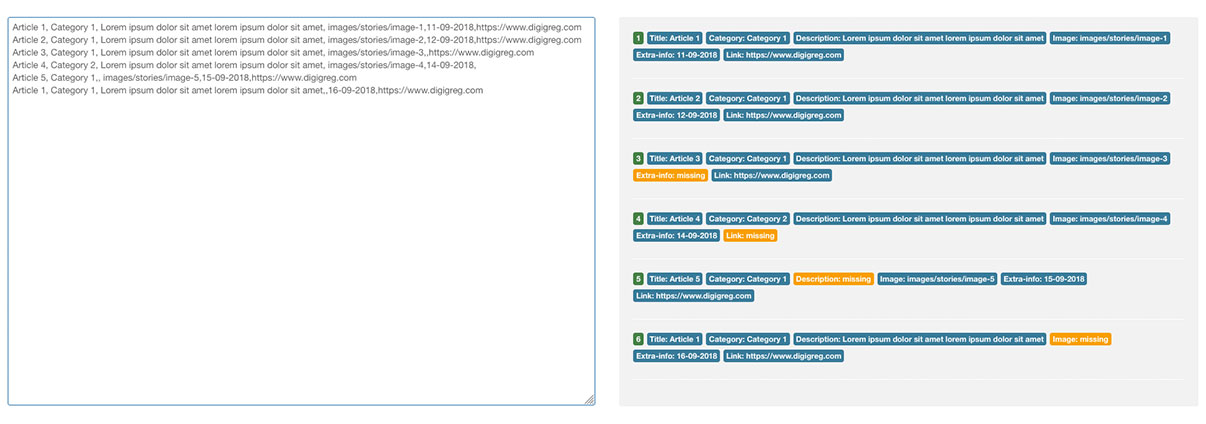 digi showcase custom csv data source
