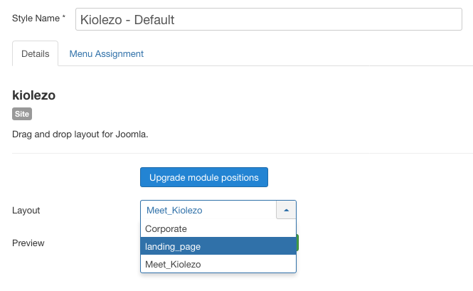 how to display kiolezo layout in front end 2